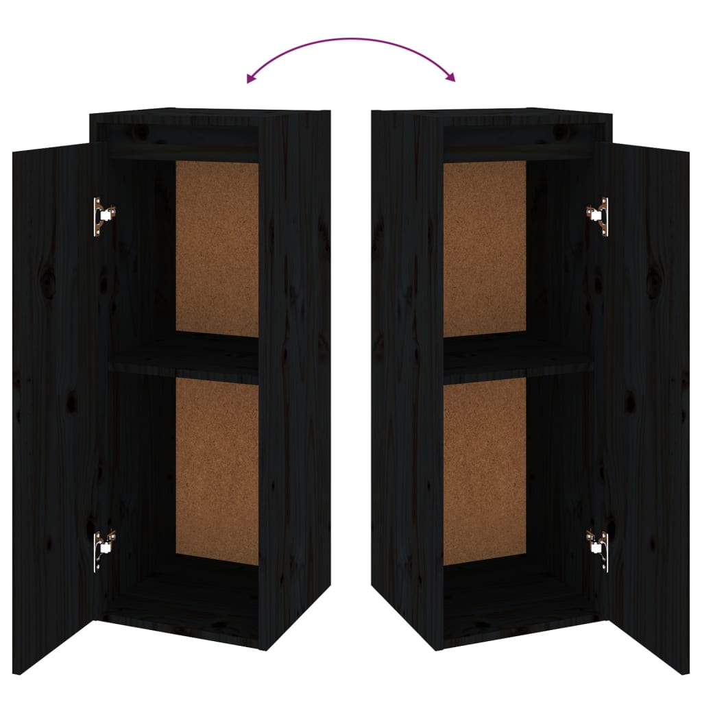 Meuble TV 2 pcs en bois de pin massif