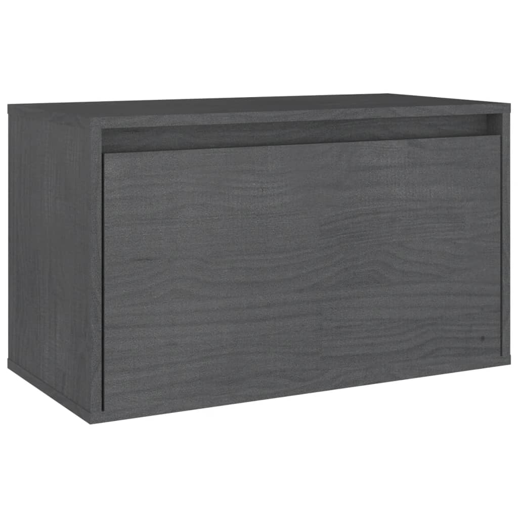 Meuble TV 3 pcs bois de pin massif gris