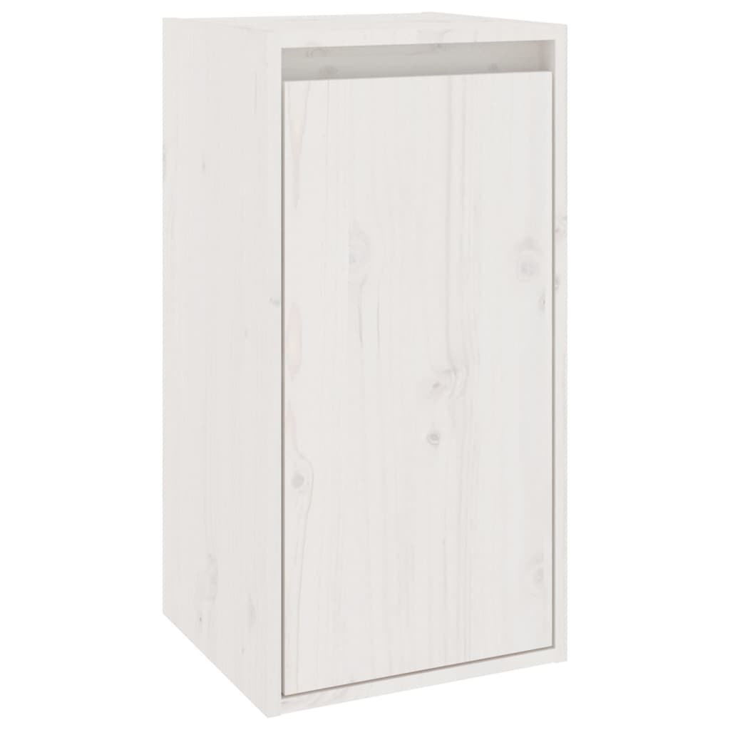 Meuble TV 4 pcs en bois de pin massif blanc