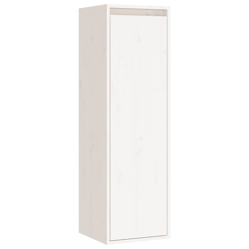 Meuble TV 4 pcs en bois de pin massif blanc