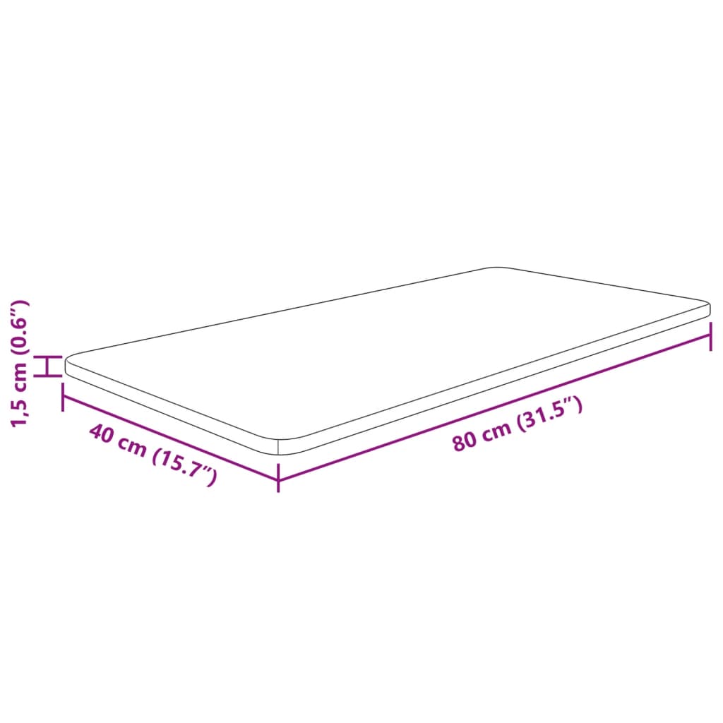 Plan vasque 100x50x2,5 cm massif non traité