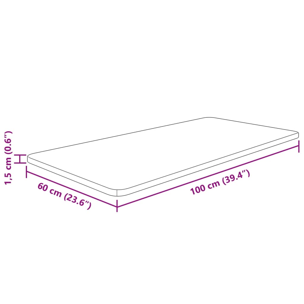 Plan vasque 100x50x2,5 cm massif non traité