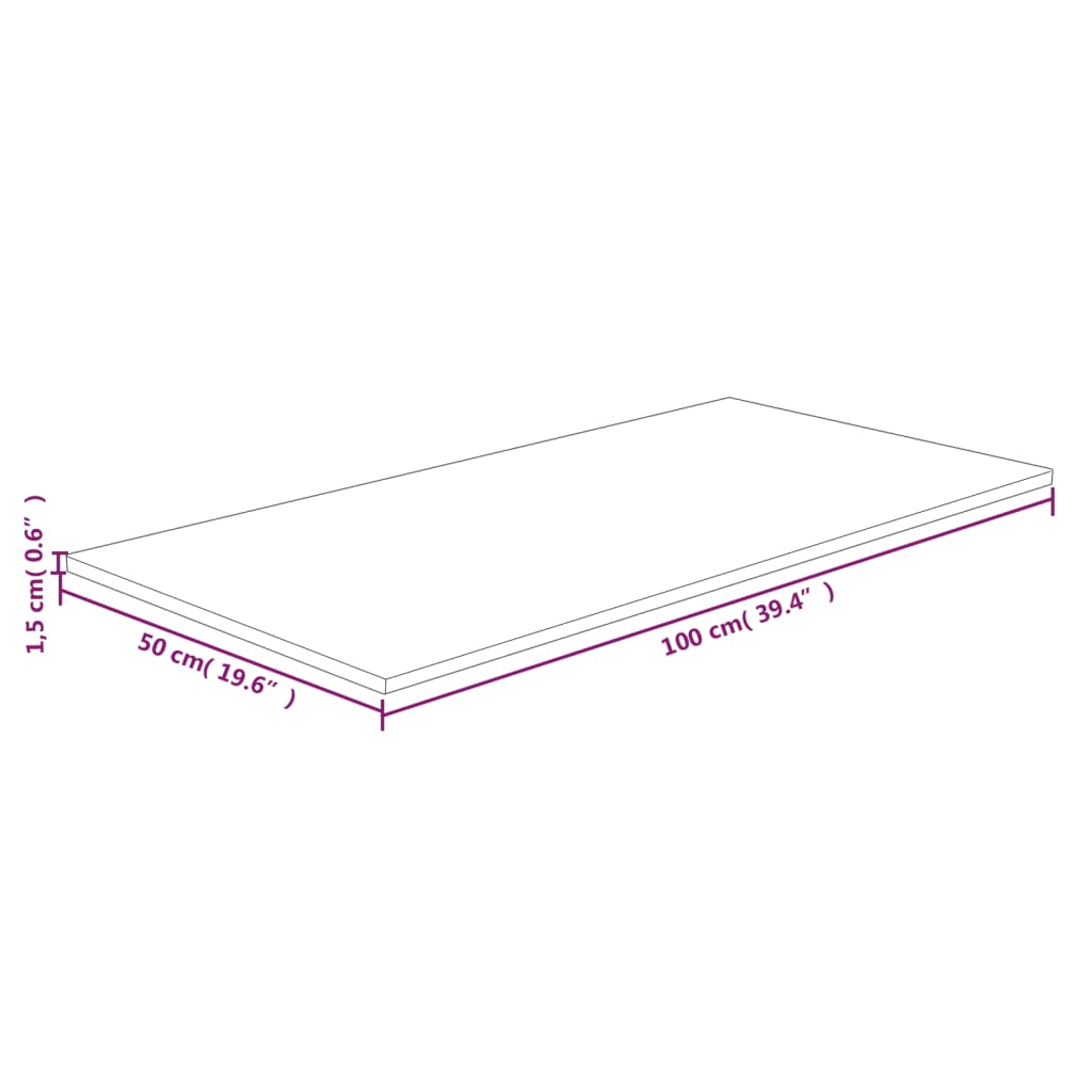 Plan vasque 80x40x2,5cm bois massif traité