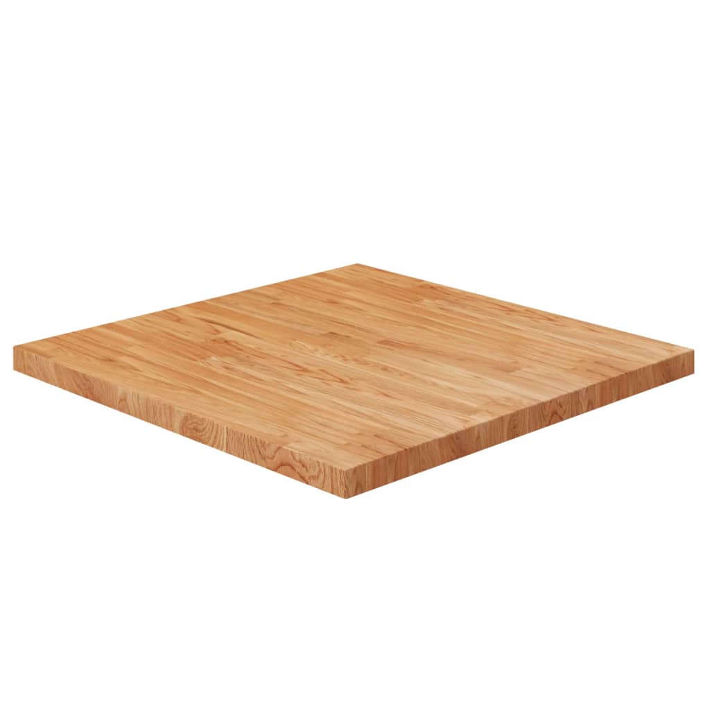 Plateau de table carré 70x70x2,5 cm chêne massif non traité