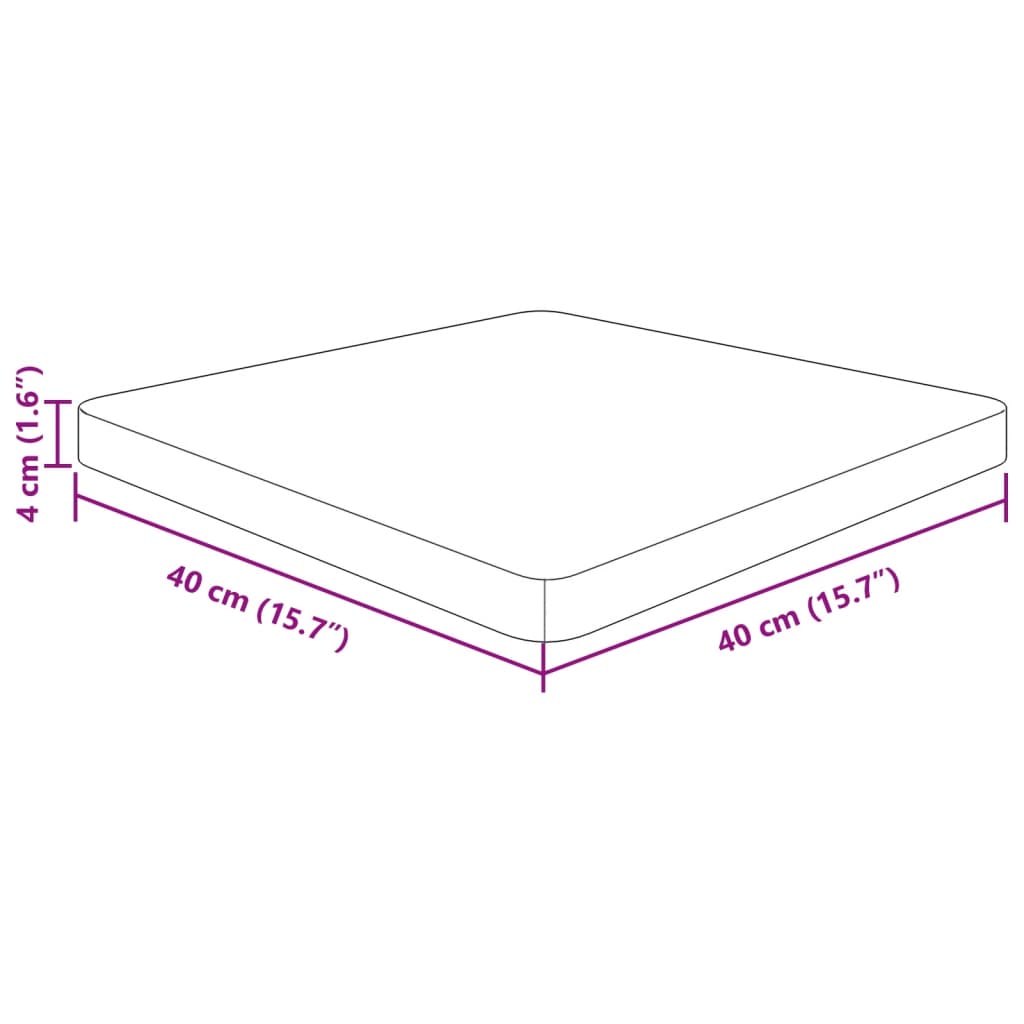 Plateau de table carré 40x40x2,5cm chêne massif