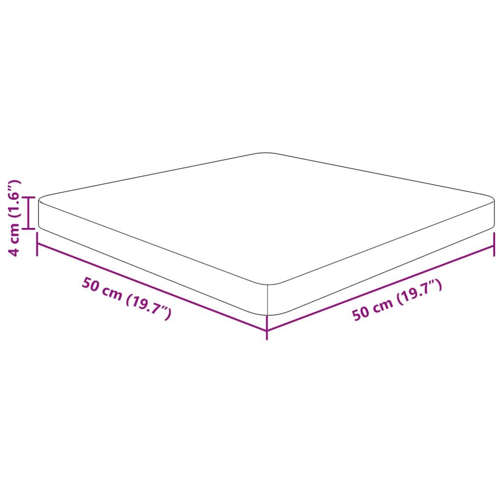 Tafelblad vierkant 40x40x2,5cm massief eiken