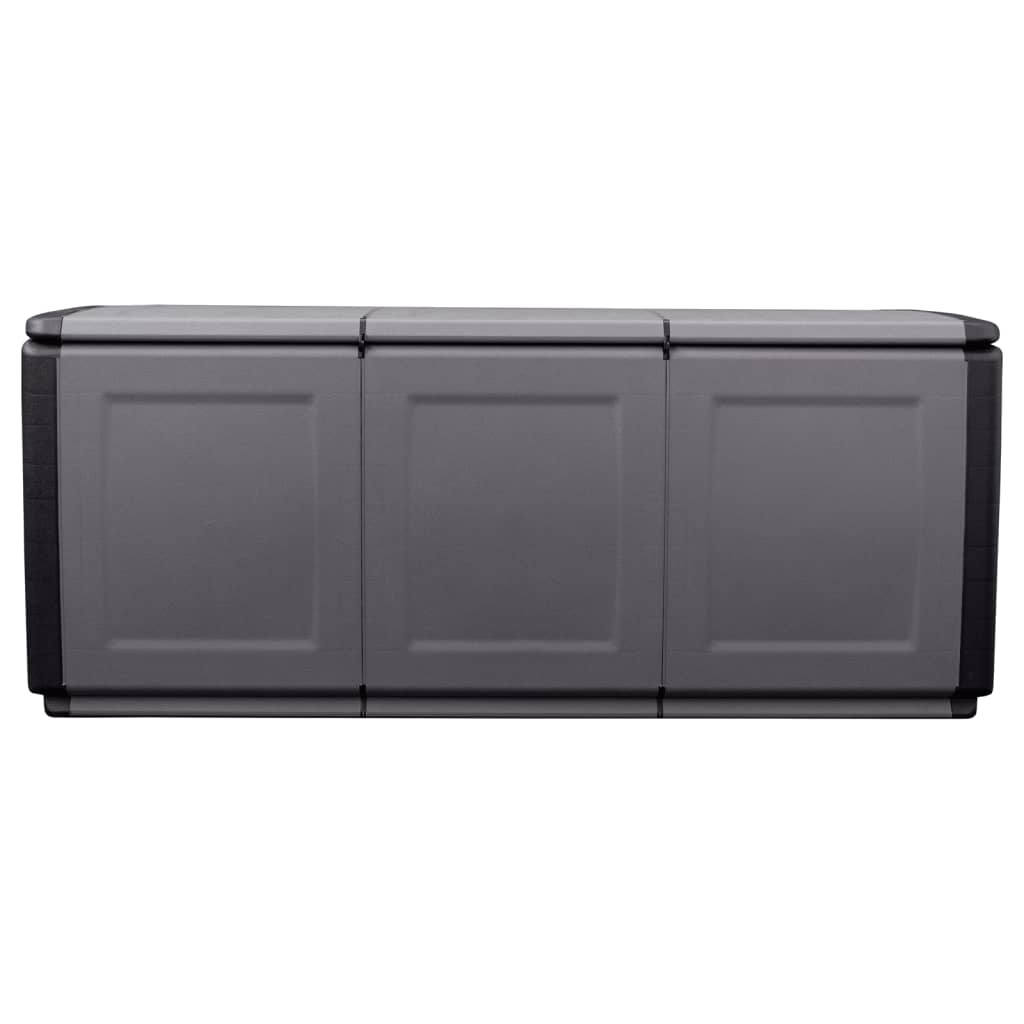 Tuinbox 330 L 138x53x57 cm donkergrijs en zwart