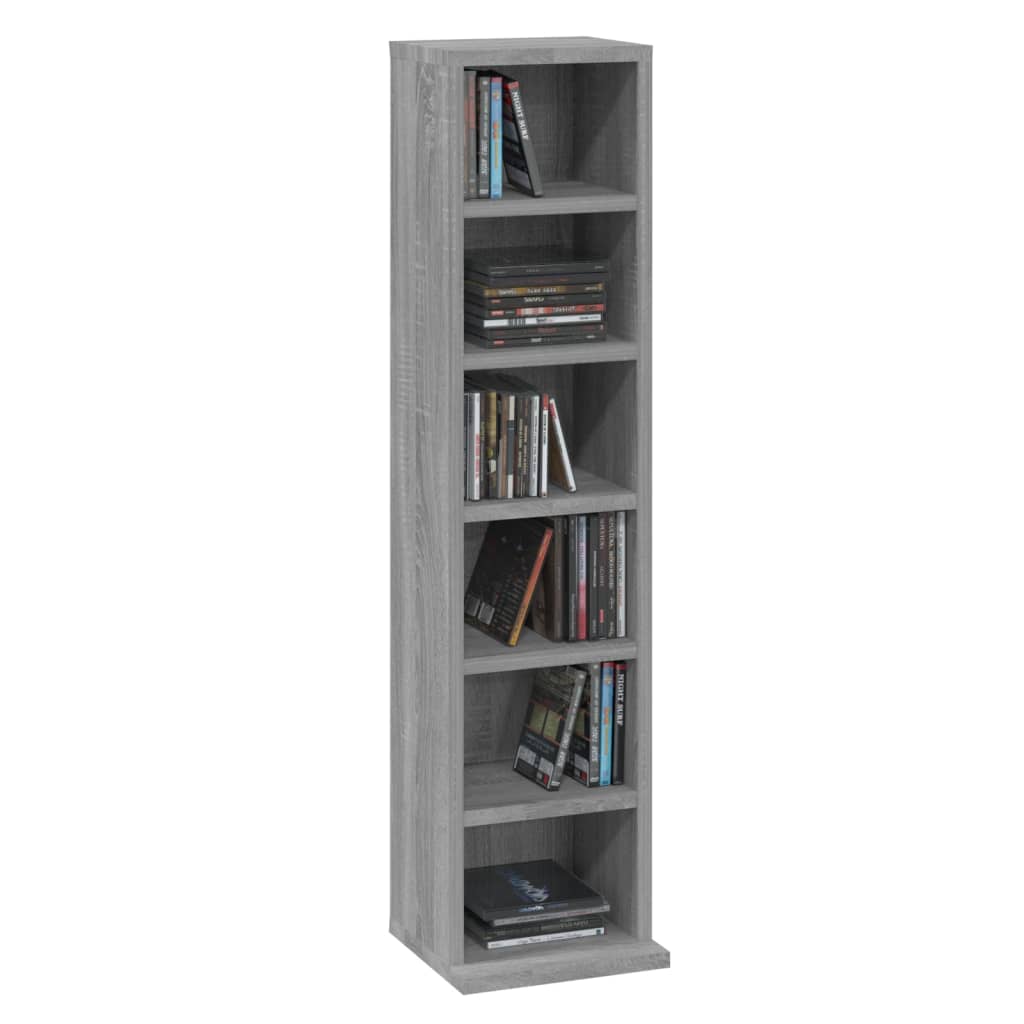 Cd-kast 21x20x88 cm bewerkt hout bruin eikenkleur