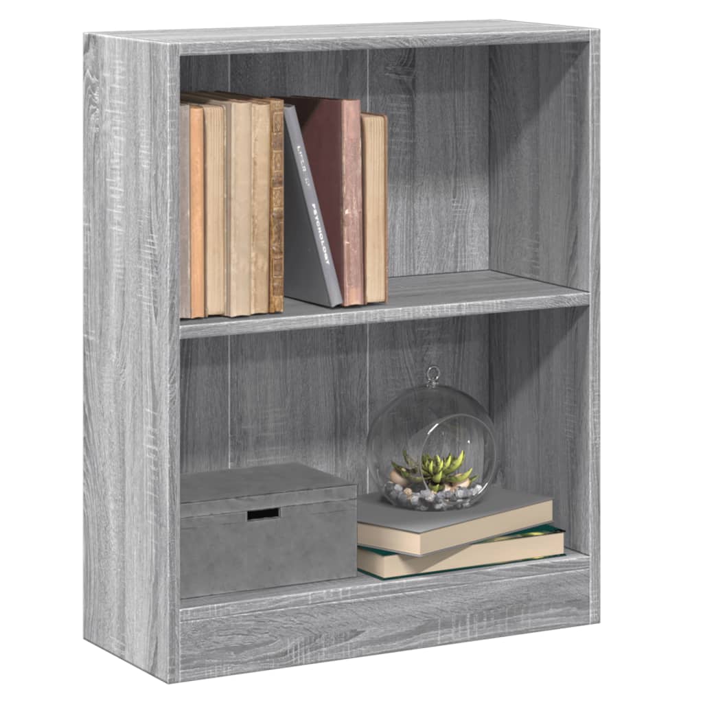 Boekenkast 60x24x76 cm bewerkt hout grijs sonoma eikenkleurig