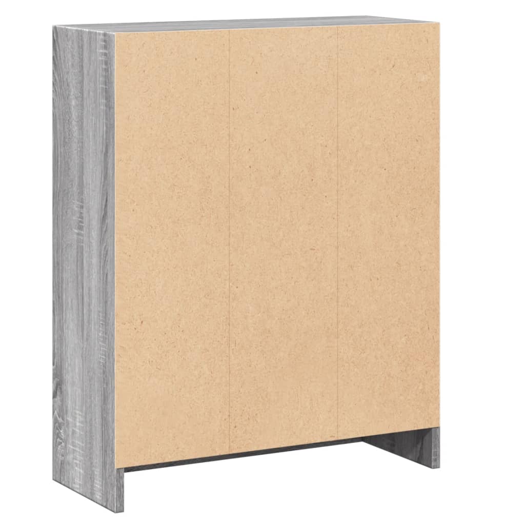 Boekenkast 60x24x76 cm bewerkt hout grijs sonoma eikenkleurig