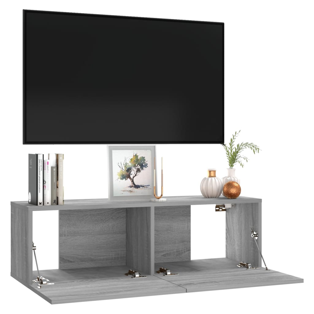 Tv-wandmeubel 120x30x30 cm bewerkt hout bruin eikenkleur