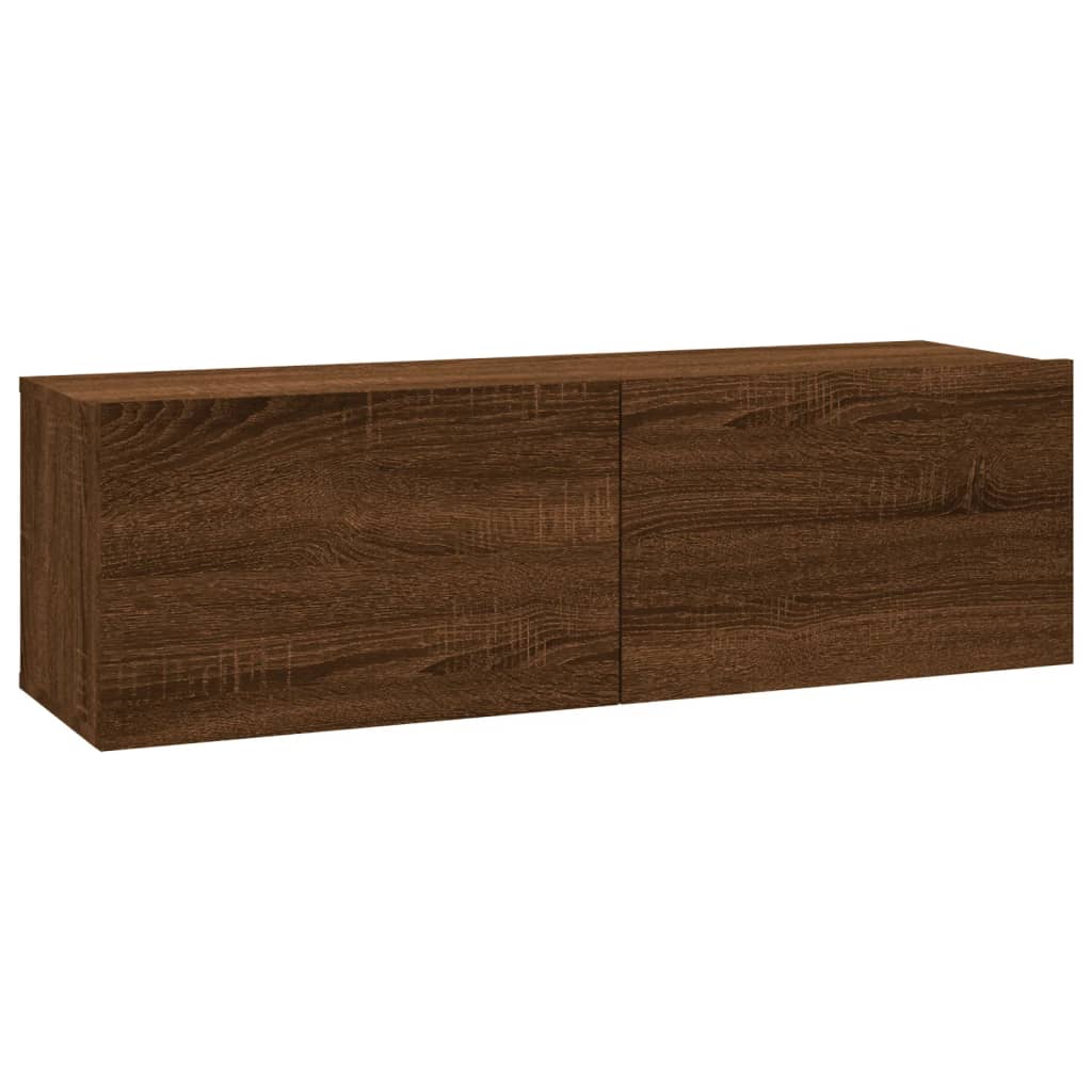 Tv-wandmeubel 120x30x30 cm bewerkt hout bruin eikenkleur