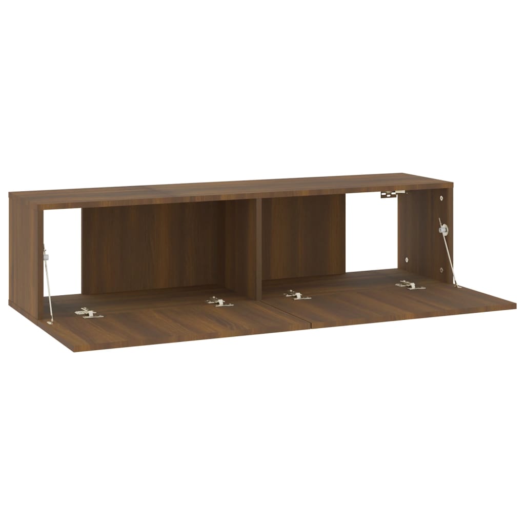 Tv-wandmeubel 120x30x30 cm bewerkt hout bruin eikenkleur