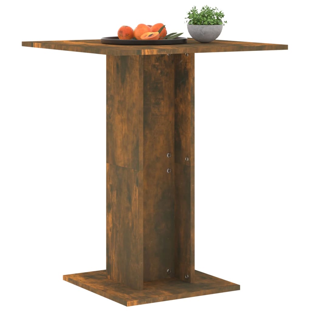 Table bistro 60x60x75 cm bois fini couleur chêne marron