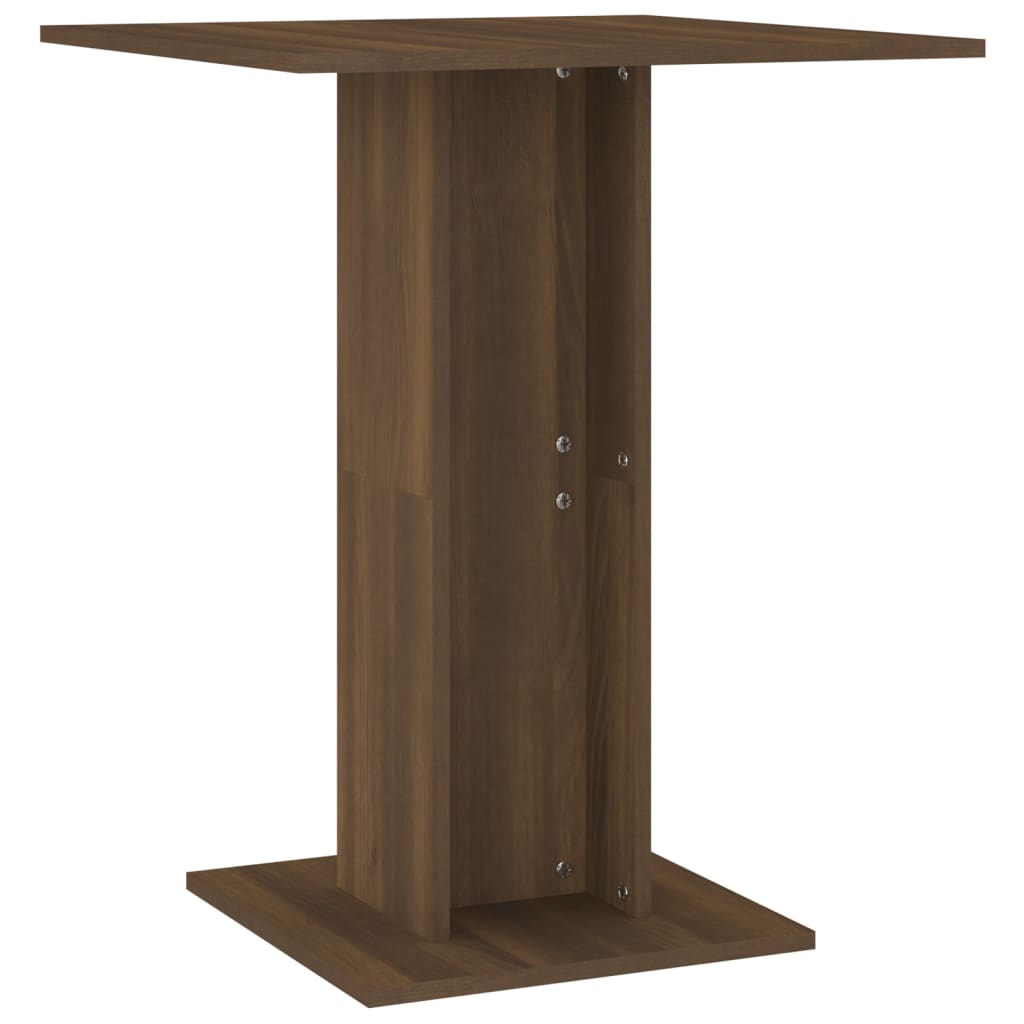 Table bistro 60x60x75 cm bois fini couleur chêne marron