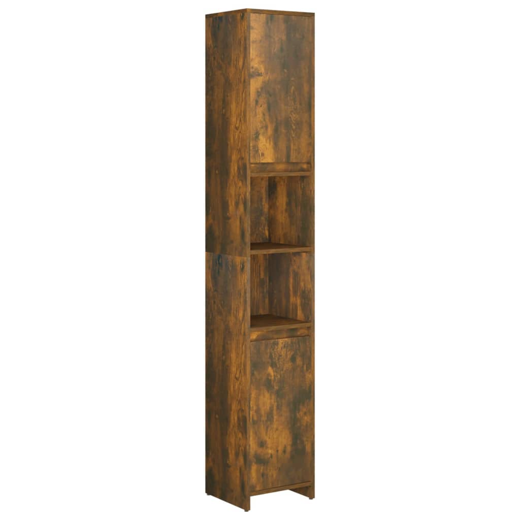 Badkamerkast 30x30x183,5 cm bewerkt hout oud houtkleurig