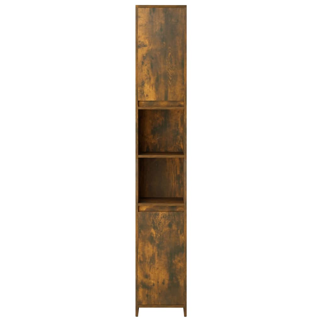 Badkamerkast 30x30x183,5 cm bewerkt hout oud houtkleurig