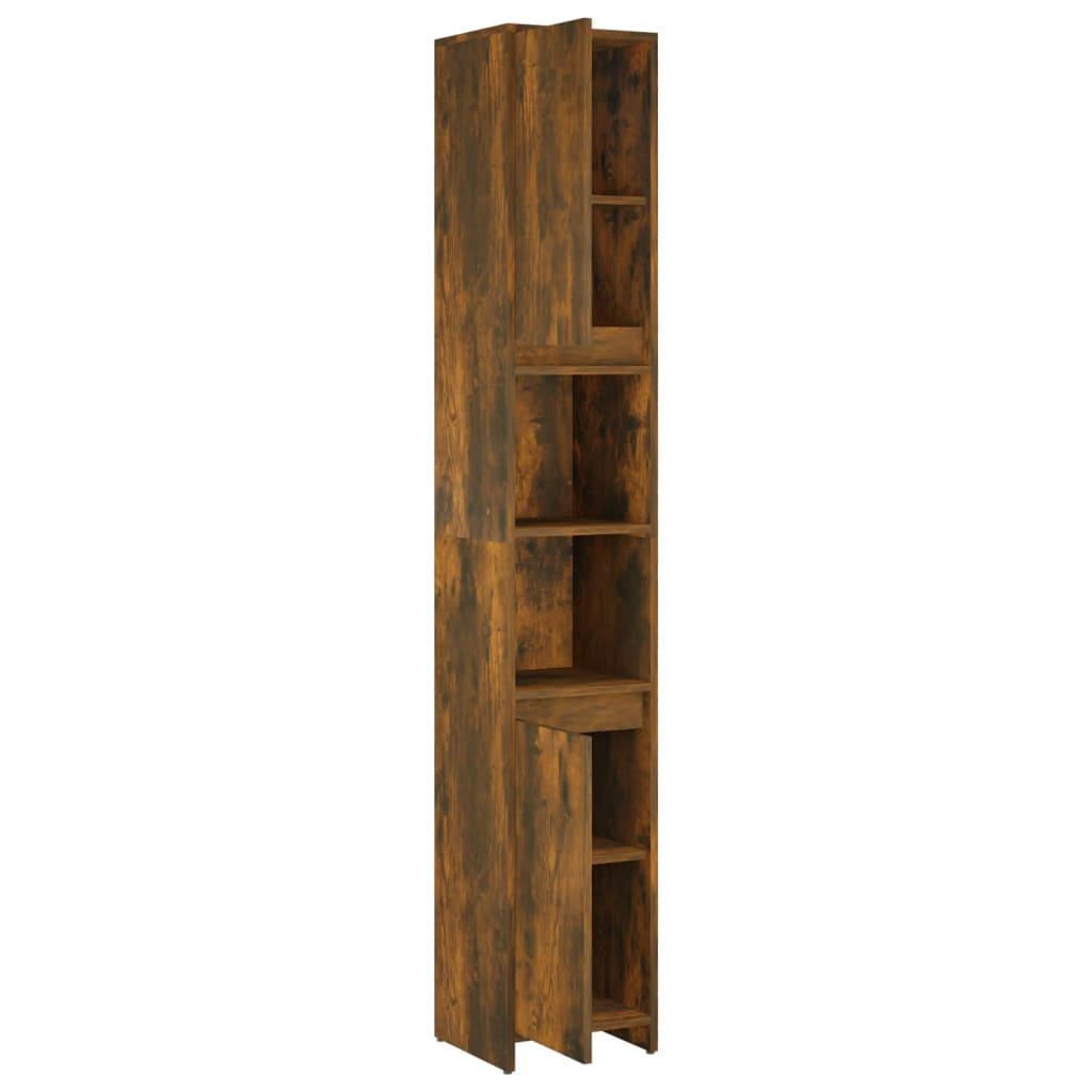 Badkamerkast 30x30x183,5 cm bewerkt hout oud houtkleurig