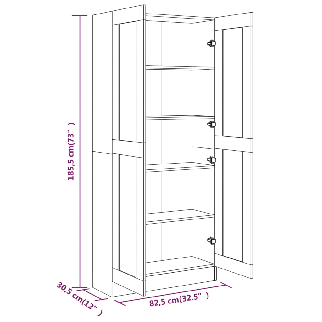 Boekenkast 82,5x30,5x80 cm bewerkt hout