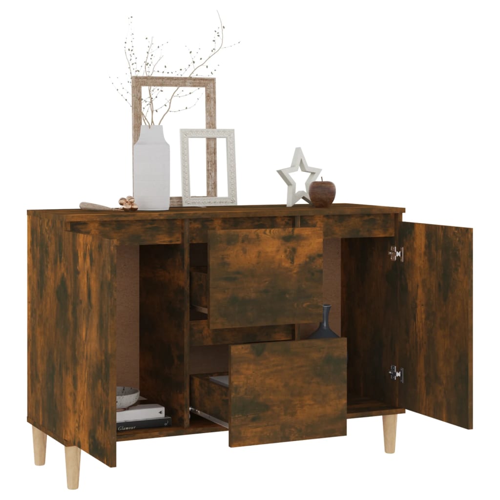 Buffet 101x35x70 cm en dérivé du bois couleur chêne