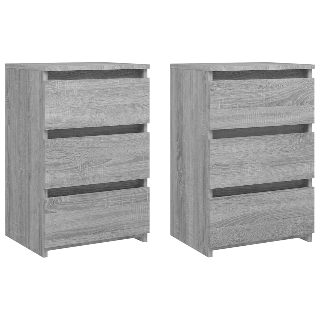 Nachtkastjes 2 st 40x35x62,5 cm bewerkt hout artisanaal eiken