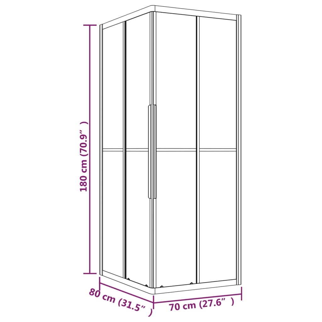 Douchecabine 70x70x180 cm ESG