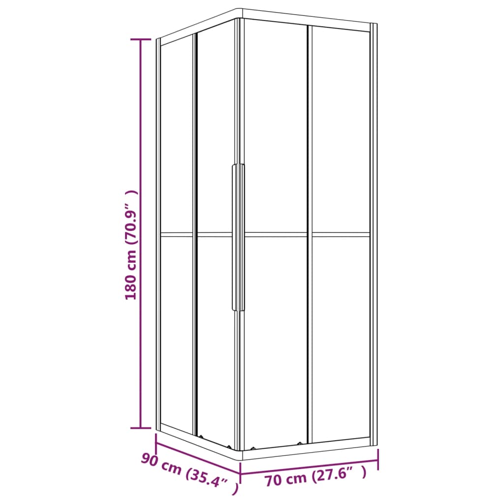 Douchecabine 70x70x180 cm ESG