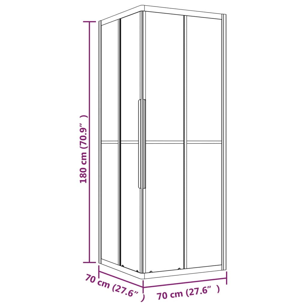 Douchecabine 90x70x180 cm ESG