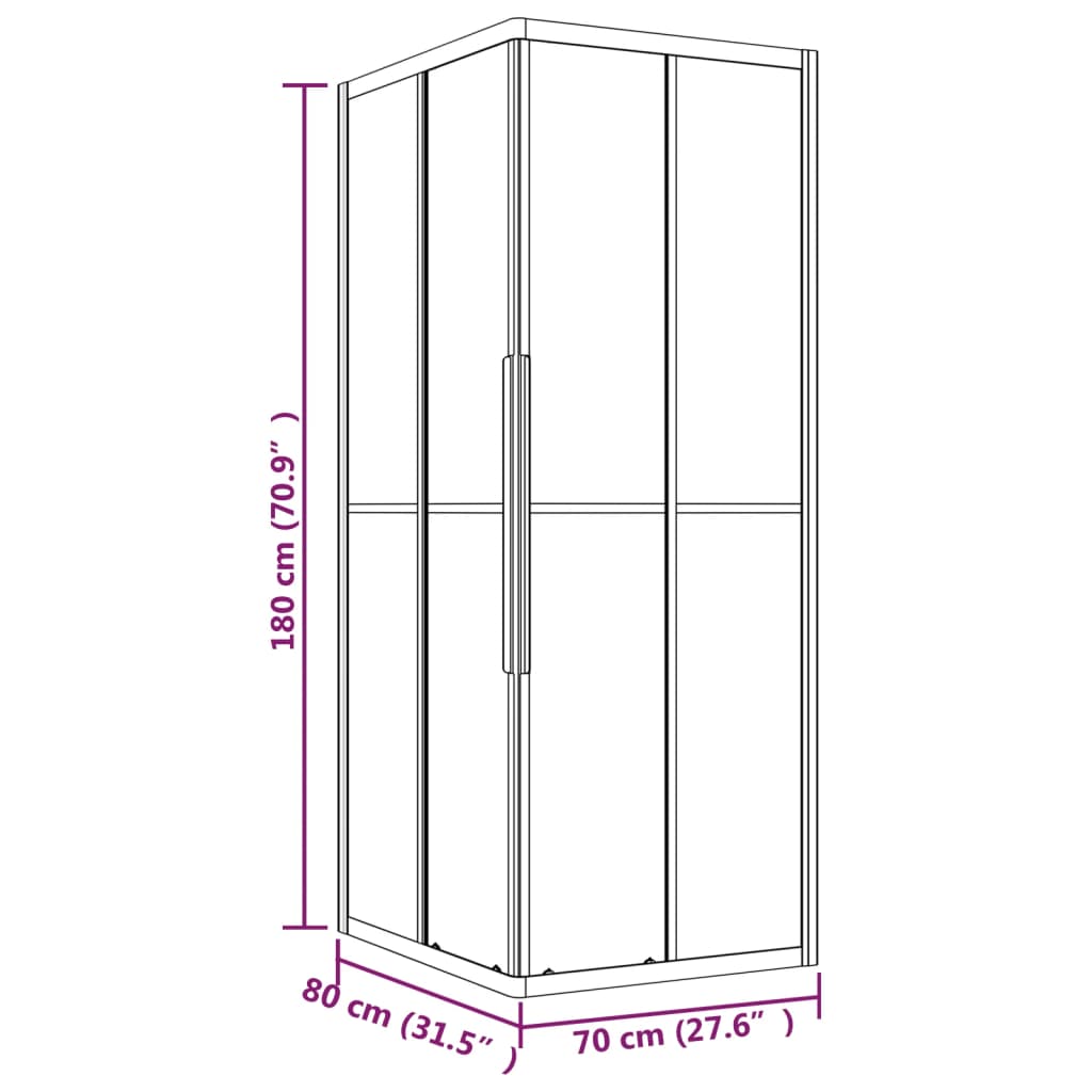 Douchecabine 90x70x180 cm ESG