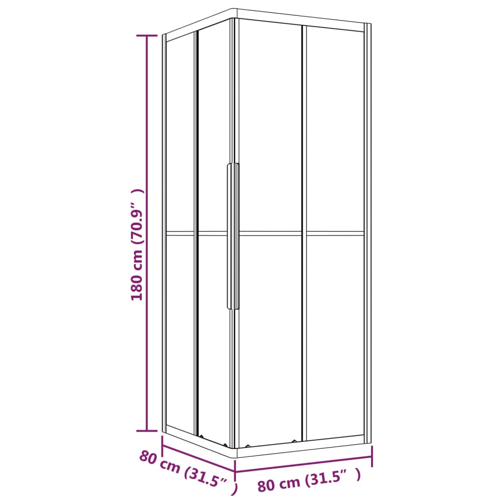 Douchecabine 80x80x180 cm ESG