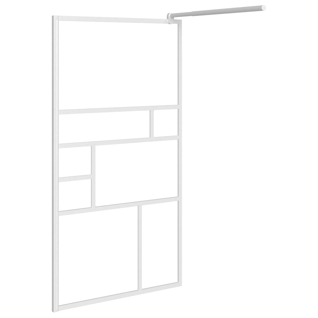 Inloopdouchewand 100x195 cm ESG-glas transparant en zwart