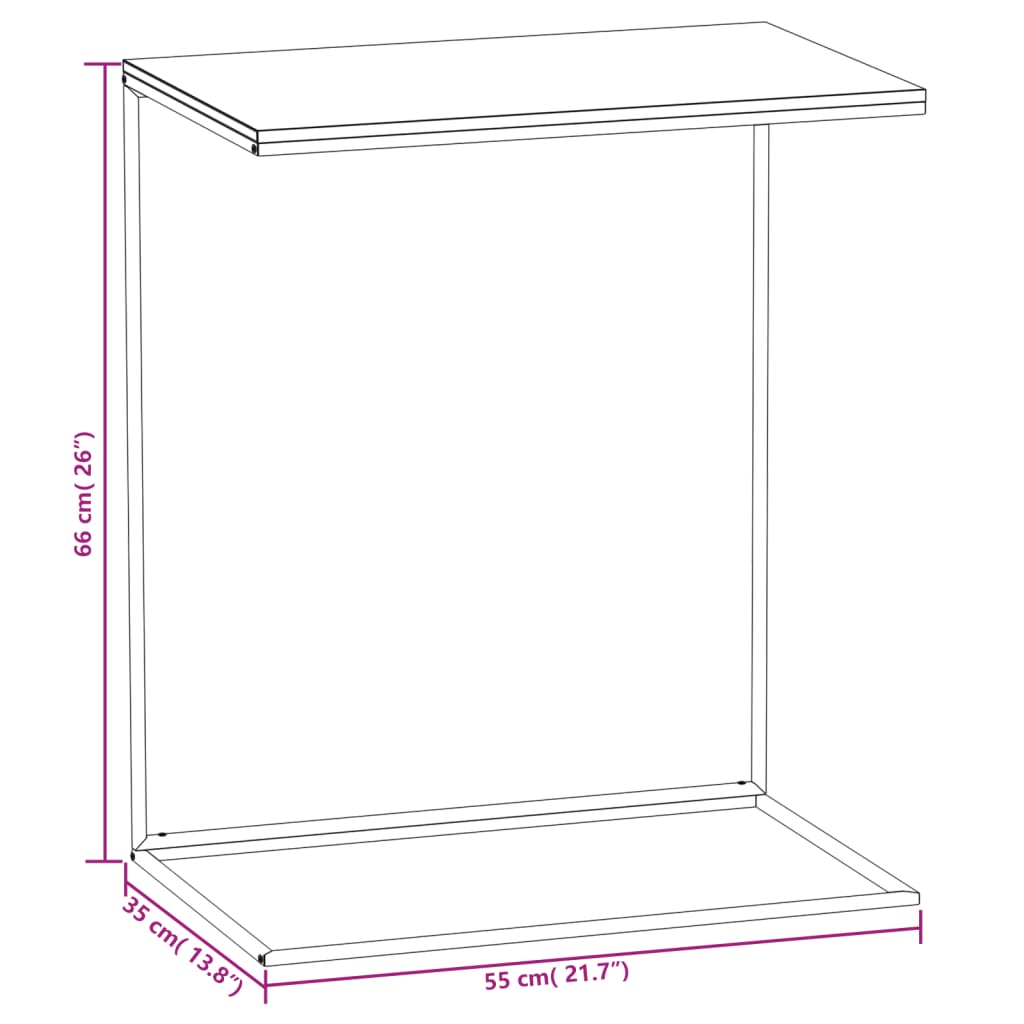 Table d'appoint à roulettes 40x30x63,5 bois travaillé