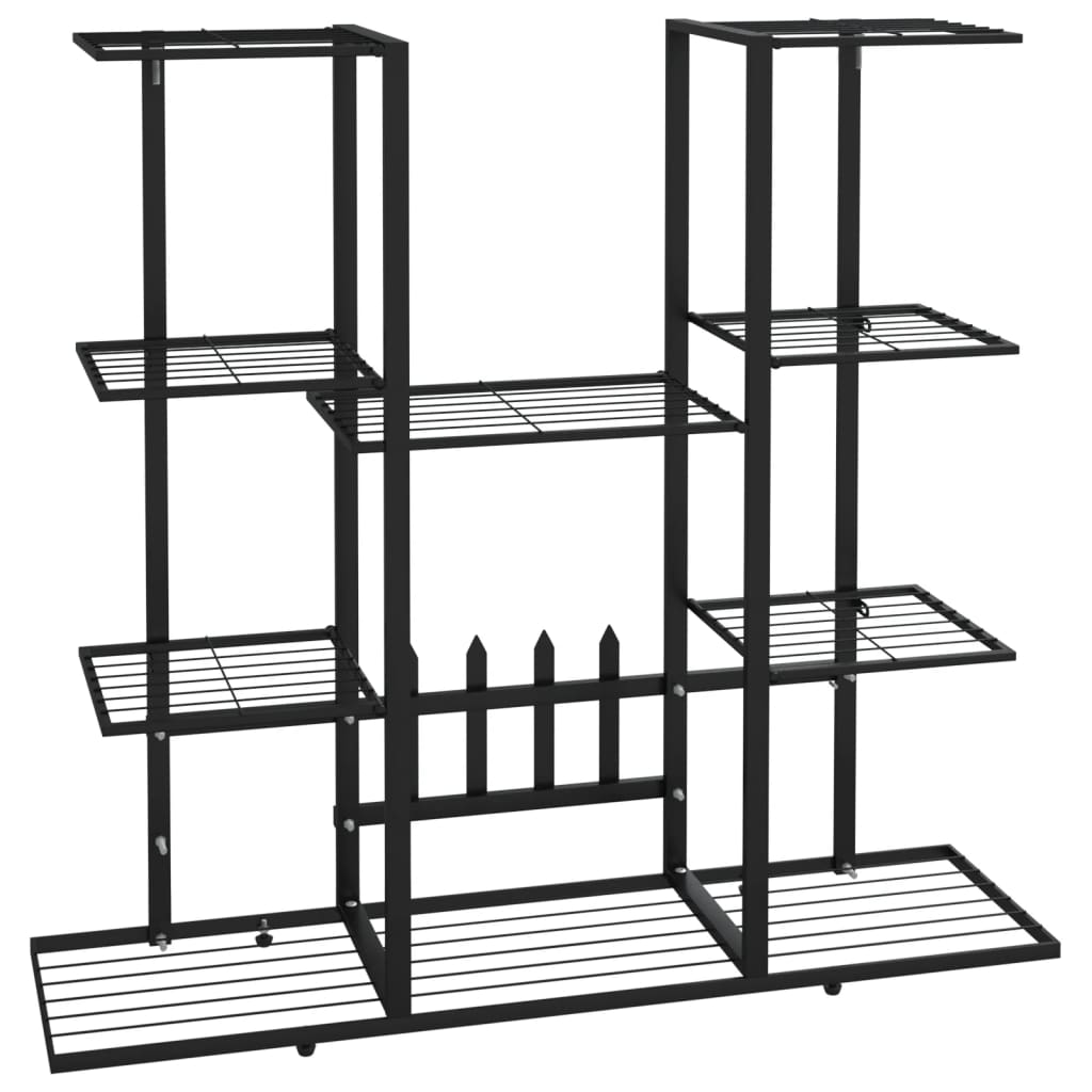 Bloemenstandaard met wielen 94,5x24,5x91,5 cm ijzer wit