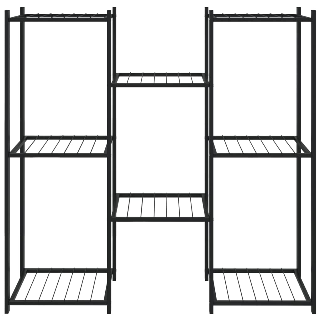 Bloemenstandaard met wielen 83x25x83,5 cm ijzer zwart