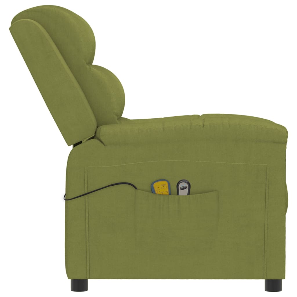 Fauteuil de massage réglable électriquement en velours vert clair