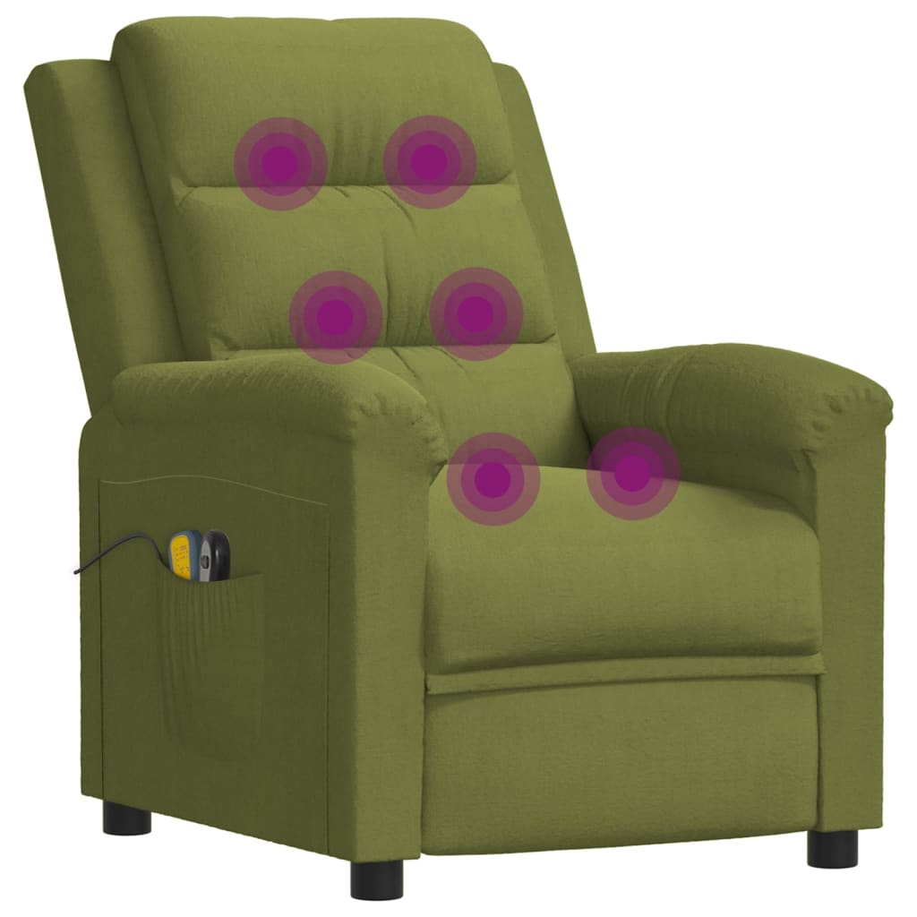 Fauteuil de massage réglable électriquement en velours vert clair