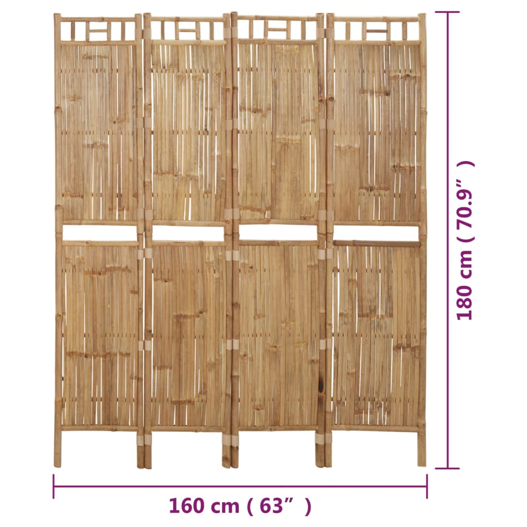 Kamerscherm met 3 panelen 120x180 cm bamboe