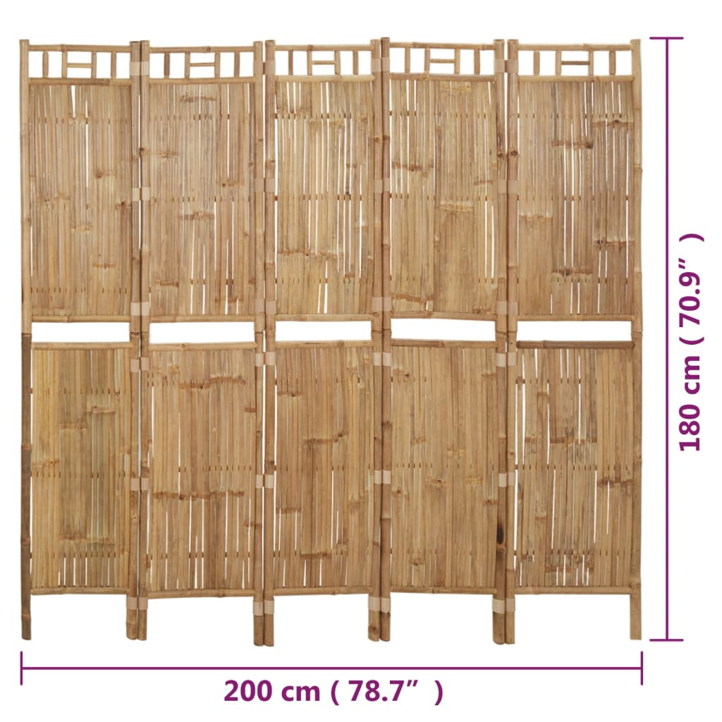 Kamerscherm met 3 panelen 120x180 cm bamboe