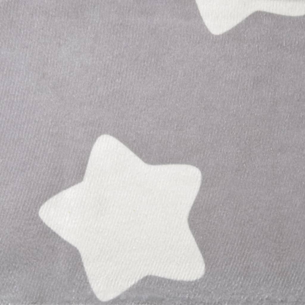 Canapé enfant 2 places étoiles peluche douce gris clair