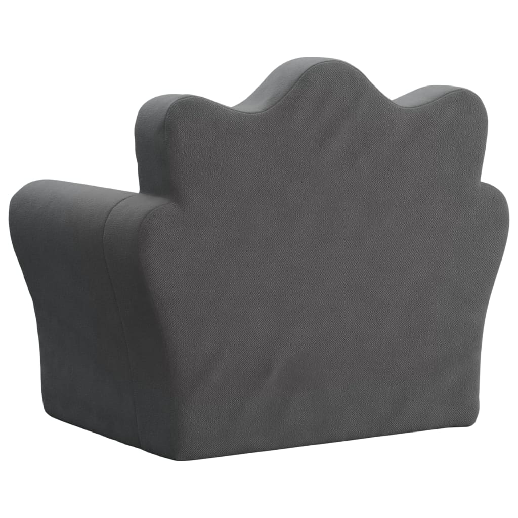 Canapé enfant 2 places peluche douce gris clair