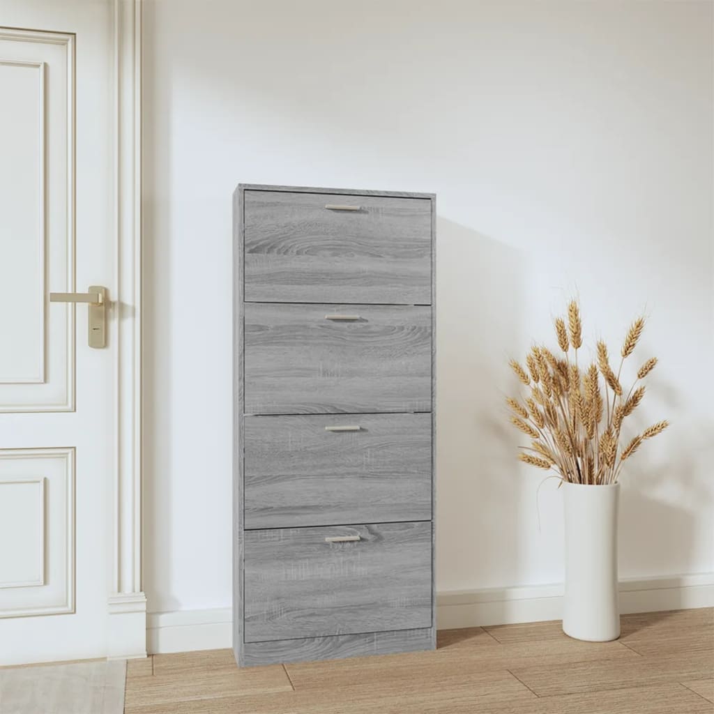 Schoenenkast 59x17x169 cm bewerkt hout