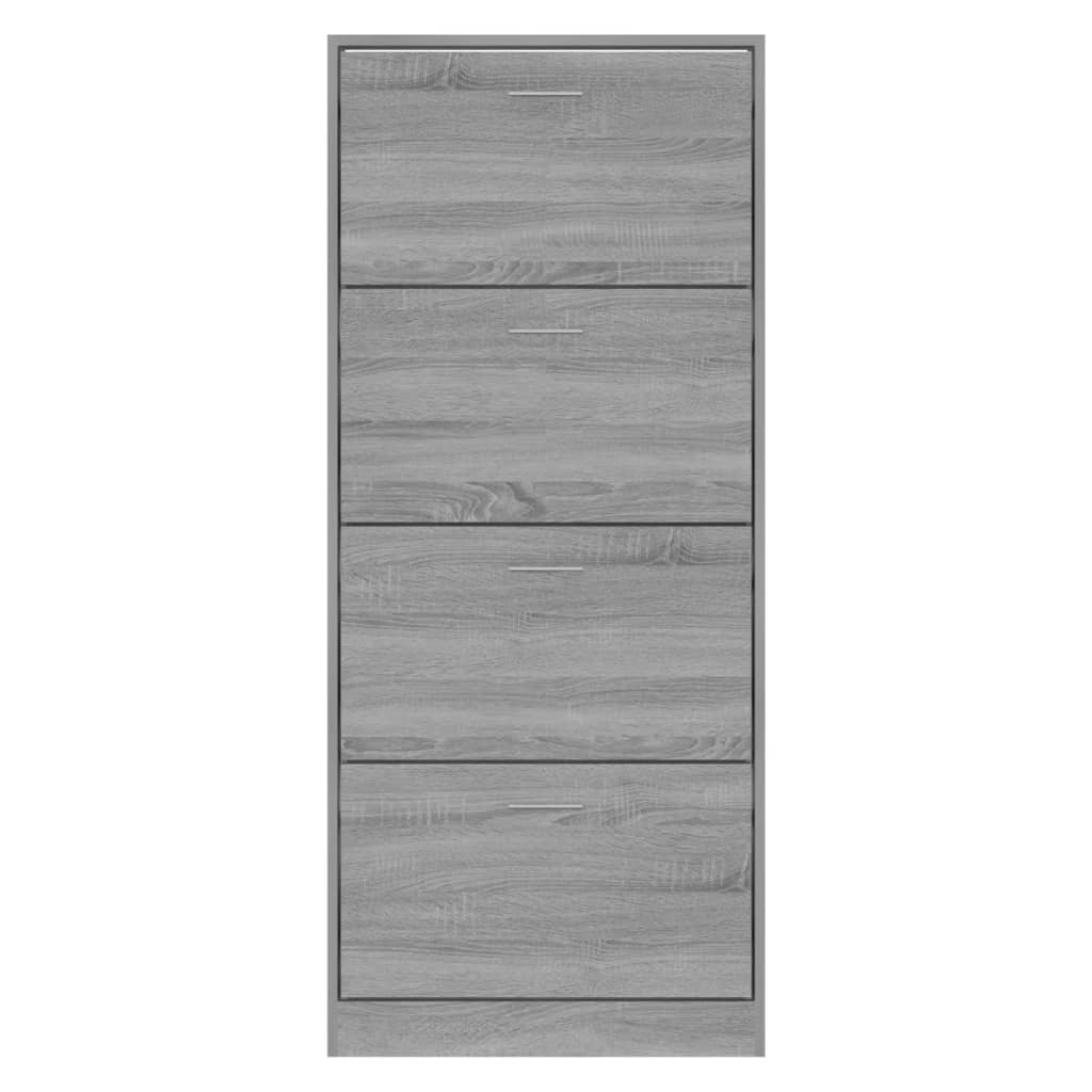 Schoenenkast 63x24x147 cm bewerkt hout gerookt eikenkleurig