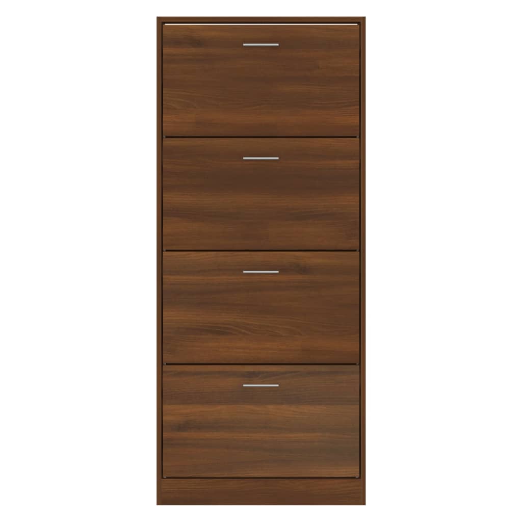 Schoenenkast 63x24x147 cm bewerkt hout gerookt eikenkleurig