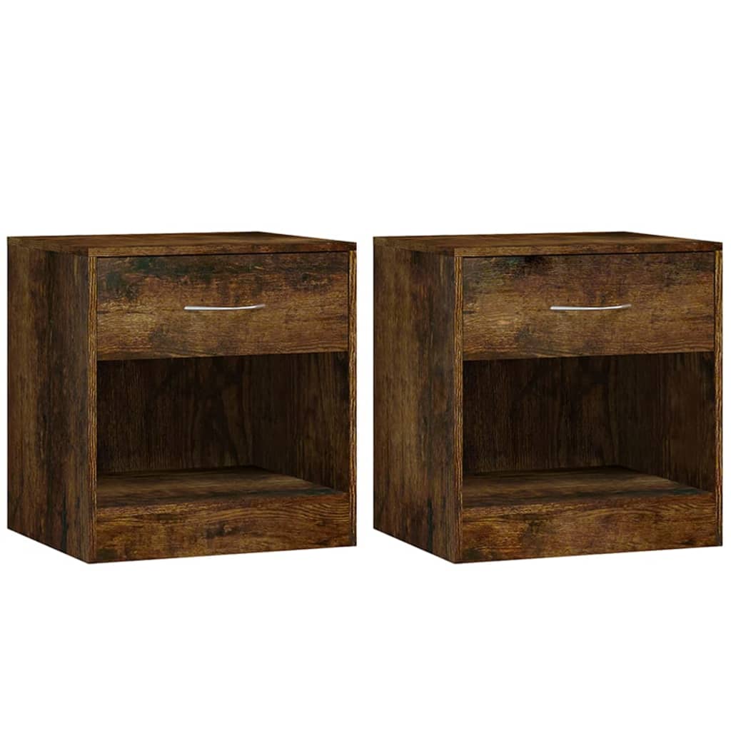 Tables de chevet avec tiroir 2 pcs couleur chêne