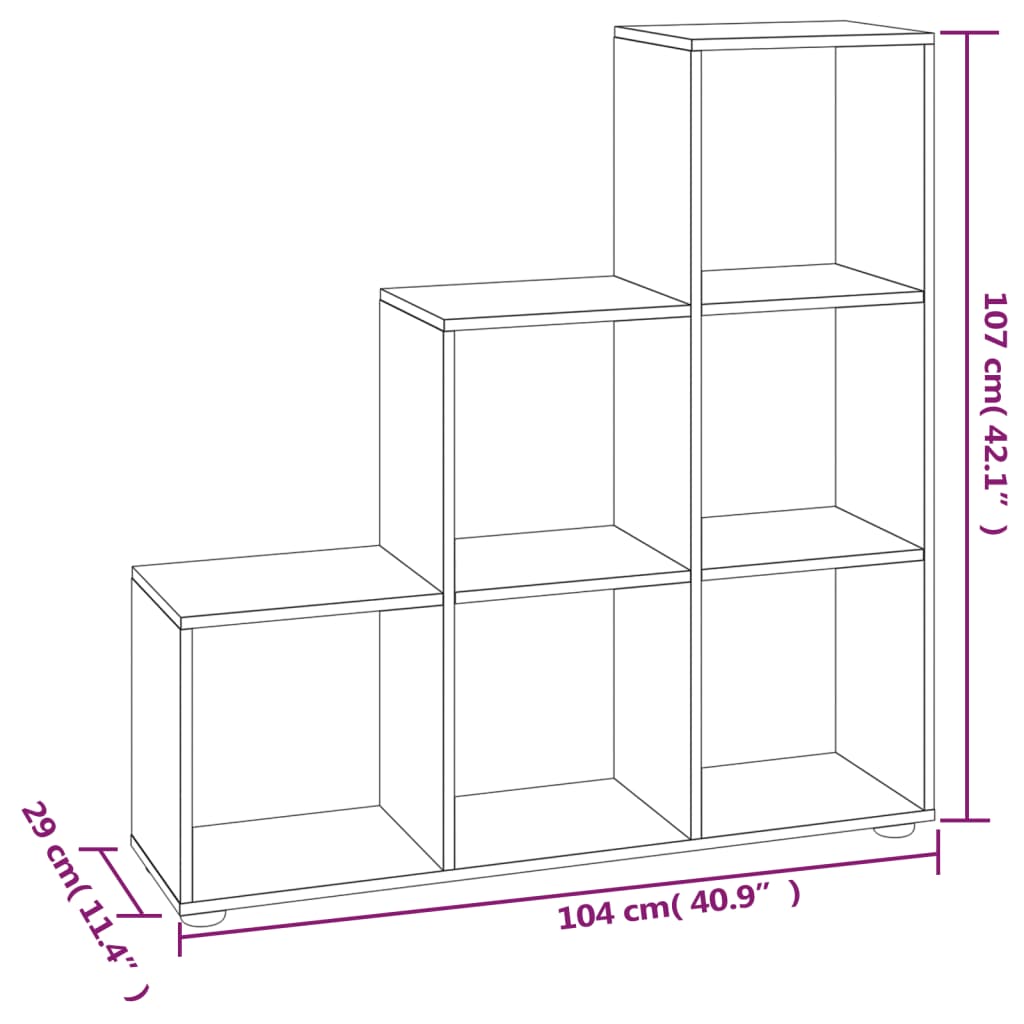 Bibliothèque/meuble de présentation à gradins 142 cm coloris chêne