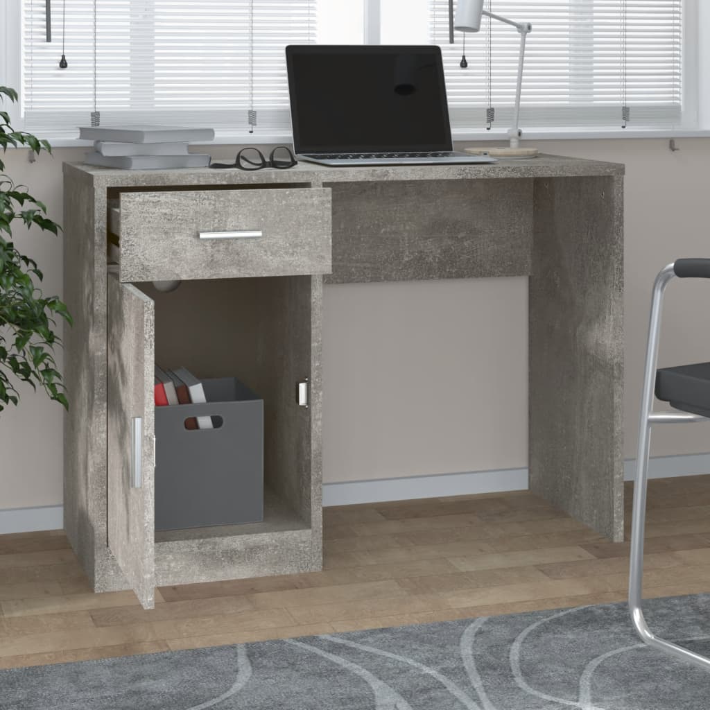 Bureau met kast en lade 100x40x73 cm bewerkt hout