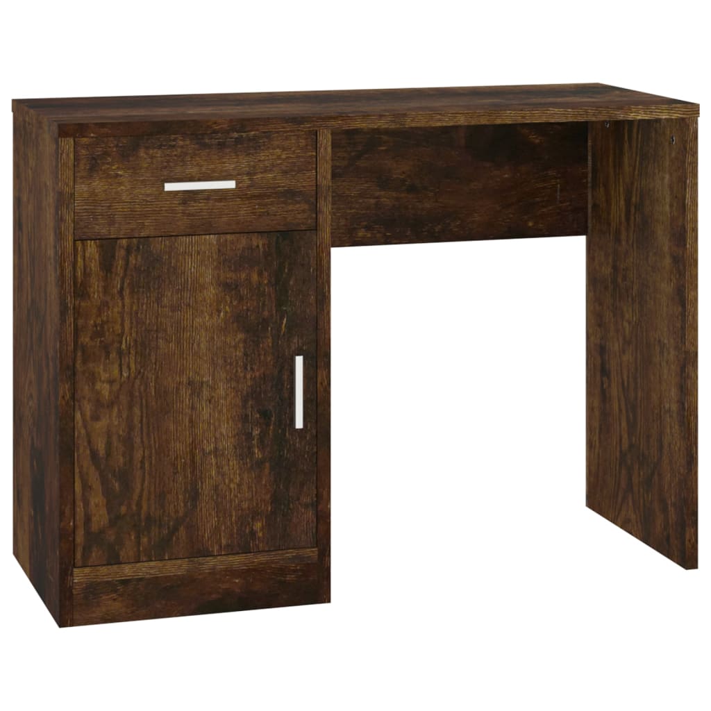 Bureau met kast en lade 100x40x73 cm bewerkt hout