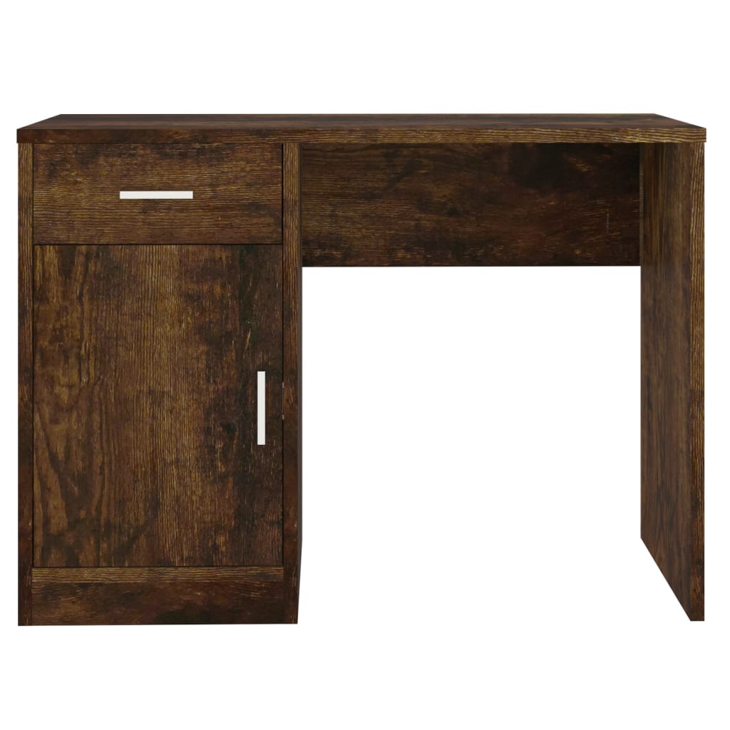 Bureau met kast en lade 100x40x73 cm bewerkt hout