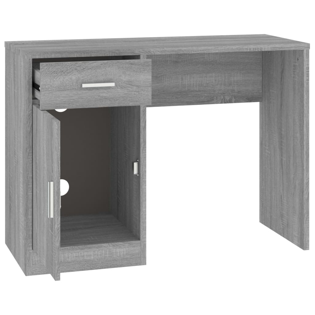 Bureau met kast en lade 100x40x73 cm bewerkt hout