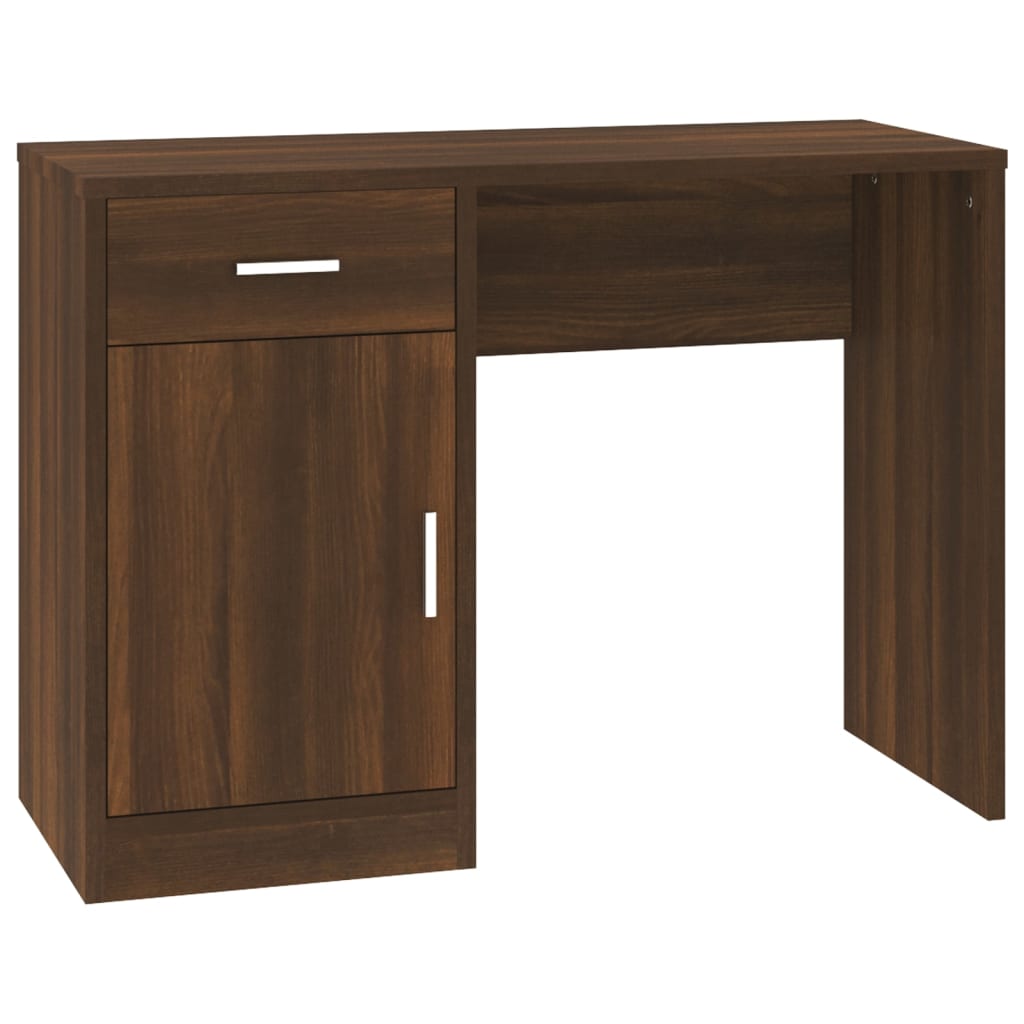 Bureau met kast en lade 100x40x73 cm bewerkt hout